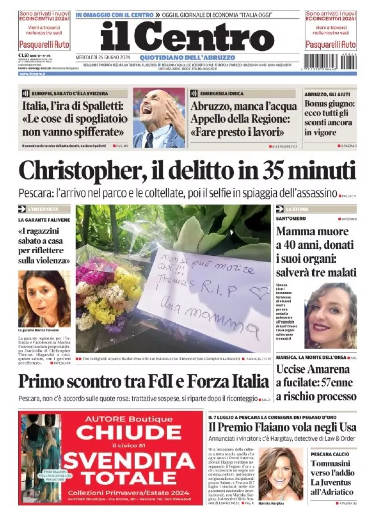 Prima-pagina-il centro-oggi-edizione-del-2024-06-26